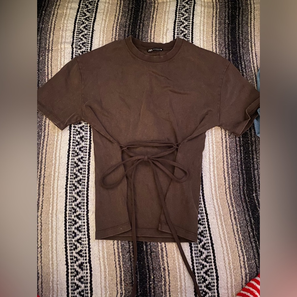 Brown Tie Shirt